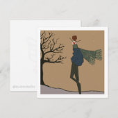 冬のホリデー スノー ウェザー ファッション カード (正面/裏面)