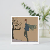 冬のホリデー スノー ウェザー ファッション カード (スタンド正面)