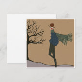 冬のホリデー スノー ウェザー ファッション フラット カード (正面/裏面)