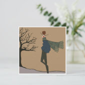 冬のホリデー スノー ウェザー ファッション フラット カード (スタンド正面)