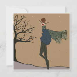 冬のホリデー スノー ウェザー ファッション フラット カード