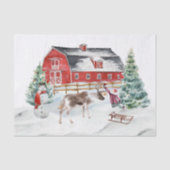 冬のホリデー　納屋のトナカイの女の子　クリスマス 薄葉紙 (正面)