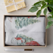 冬のホリデー　納屋のトナカイの女の子　クリスマス 薄葉紙 (ギフト)