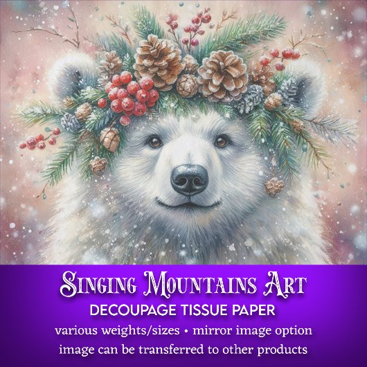 冬のホリークラウンクラウンポーラーベアデクページ 薄葉紙