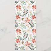 冬のホリーデコレーションと花のクリスマスディナー メニュー (裏面)