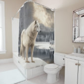 冬のホワイトウルフ シャワーカーテン (インサイチュ)