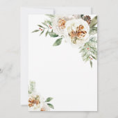 冬のホワイトフローラブライダルシャワー招待 招待状 (裏面)