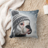 冬のボクサー犬 クッション (ブランケット)