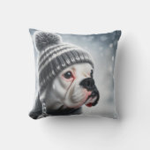 冬のボクサー犬 クッション (正面)