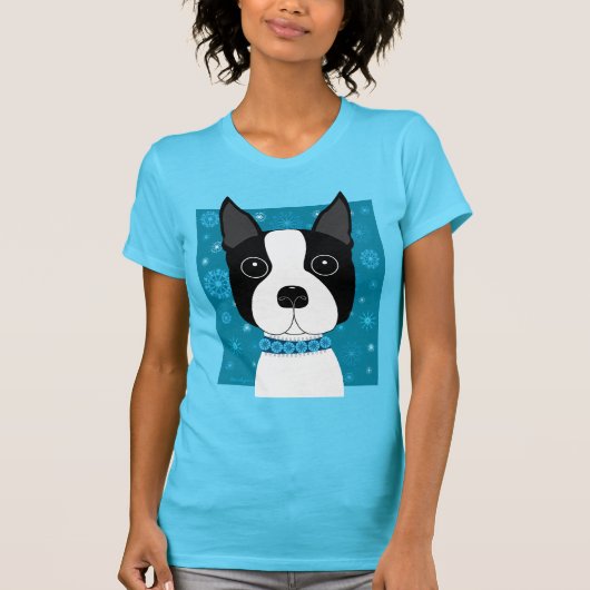 冬のボストンテリア Tシャツ (正面)