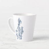 冬のボタニカルアートが心地よい カフェラテマグ (左アングル)