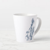 冬のボタニカルアートが心地よい カフェラテマグ (右アングル)