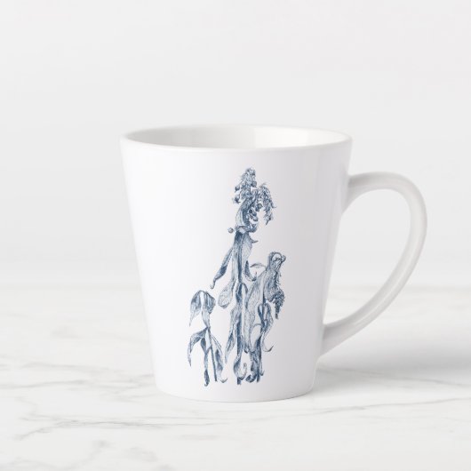 冬のボタニカルアートが心地よい カフェラテマグ (右)