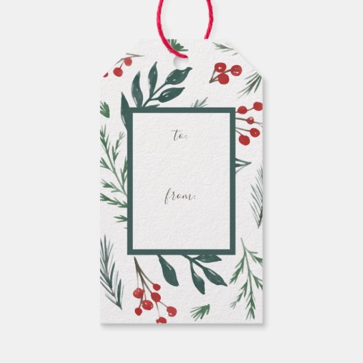 冬のボタニカルホリデーエレガントクリスマスへ ギフトタグ (裏面)