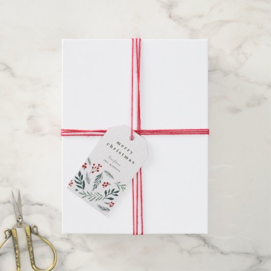 冬のボタニカルホリデーエレガントクリスマスへ ギフトタグ (より糸付き)