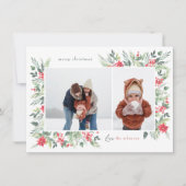 冬のボタニカル&ホリーメリークリスマス2写真 シーズンカード (正面)