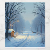 冬のボトル ワインラベル (シングルラベル)