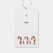 冬のボホファララキャンディーケーンクリスマス ギフトタグ (裏面)