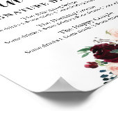 冬のボホフローラ結婚の看板ドリンク看板 ポスター (角)