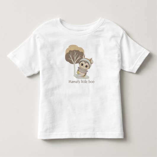 冬のボホペンギンと文字幼児Tシャツ トドラーTシャツ (正面)