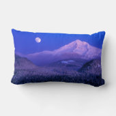 冬のボンドー山オレゴン州の月の出 ランバークッション (裏面)