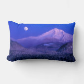 冬のボンドー山オレゴン州の月の出 ランバークッション (正面)