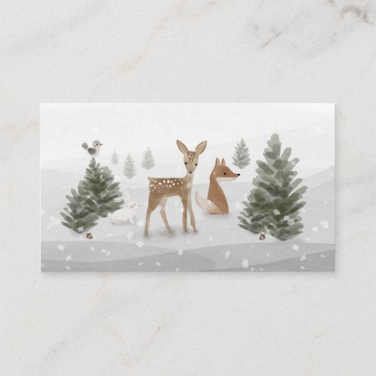 冬のボーホウッドランドの囲いカード用の本 エンクロージャーカード (裏面)