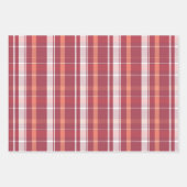 冬のポインセチアの格子状伝統的クリスマス ラッピングペーパーシート (正面2)