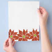 冬のポインセチア水彩 チラシ (手)