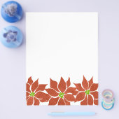 冬のポインセチア水彩 チラシ (シングル)