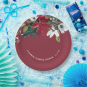 冬のポインセチア ブライダルシャワー ペーパープレート (パーティー)