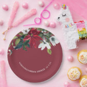 冬のポインセチア ブライダルシャワー ペーパープレート (パーティー)