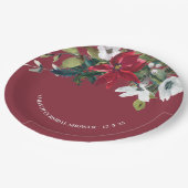冬のポインセチア ブライダルシャワー ペーパープレート (アングル)