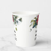 冬のポインセチア ブライダルシャワー 紙コップ (右)