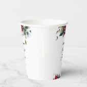 冬のポインセチア ブライダルシャワー 紙コップ (右)