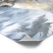 冬のポスターのアラスカ・ウルフ・ペア ポスター (角)