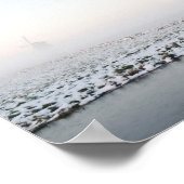 冬のポスターの雪の中の風車 ポスター (角)