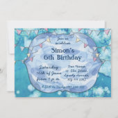 冬のポーラーベアの誕生日パーティー 招待状 (裏面)