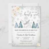 冬のポーラーベアベイビーシャワー招待状 招待状 (正面)