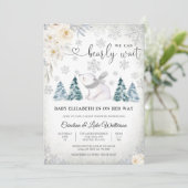 冬のポーラーベアベイビーシャワー招待状 招待状 (スタンド正面)