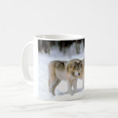 冬のマグのオオカミ コーヒーマグカップ (正面左)