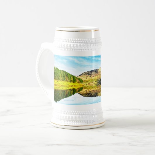 冬のマグカップにドベストン貯水池 ビールジョッキ (正面左)