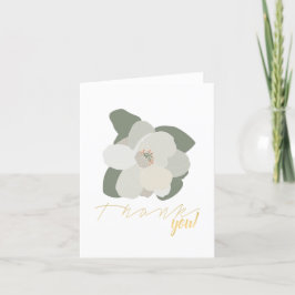 冬のマグノリアの花葉の サンキューカード