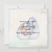 冬のマフラーと帽子をかぶったかわいいペンギンたち クリスマス 招待状 (裏面)