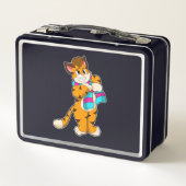 冬のマフラーと虎 メタルランチボックス (裏面)