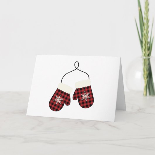冬のミトン カード (正面)