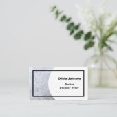 冬のミニマカッコいいモダンリストのフリーランサー白 名刺 (スタンド正面)