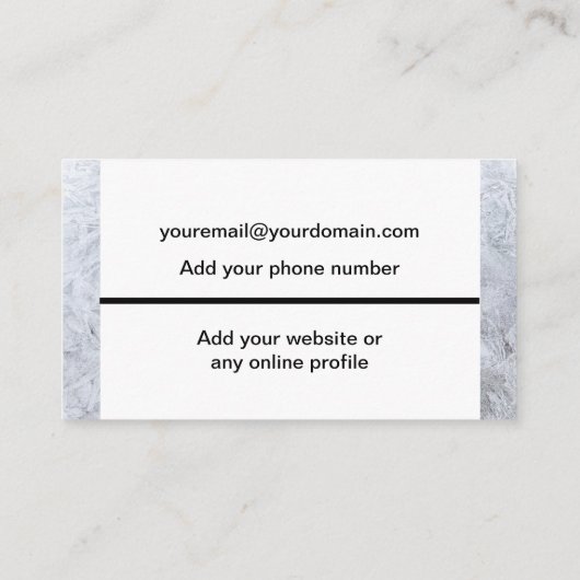 冬のミニマカッコいいモダンリストのフリーランサー白 名刺 (裏面)