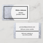 冬のミニマカッコいいモダンリストのフリーランサー白 名刺 (正面/裏面)