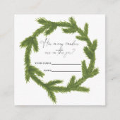 冬のミニマリズムはキャンディーの数を推測する エンクロージャーカード (正面)